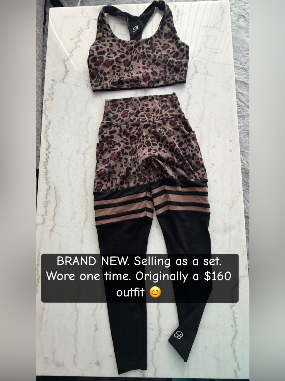 Leopard Print High-Waist Leggings with Black Paneling